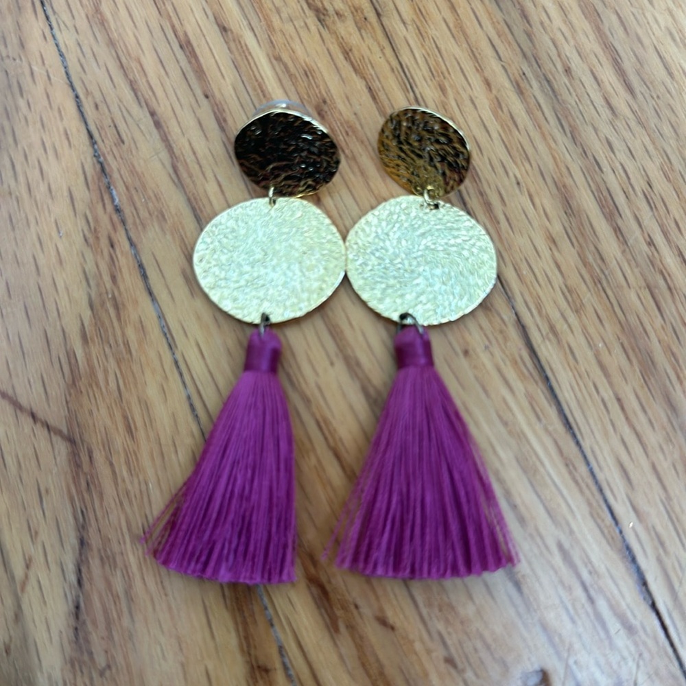 Gorjana tassel,‎ pink earrings